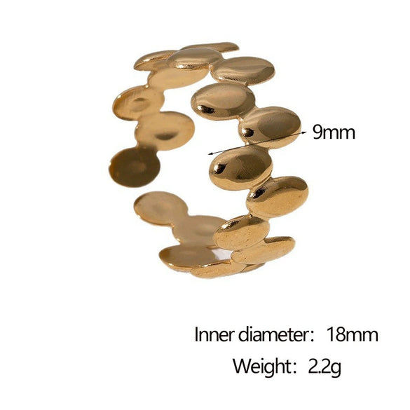 Wholesale Simple Geometric Electroplated Stainless Steel Open Ring For Women