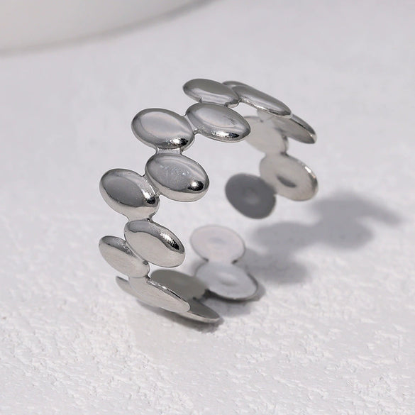 Wholesale Simple Geometric Electroplated Stainless Steel Open Ring For Women