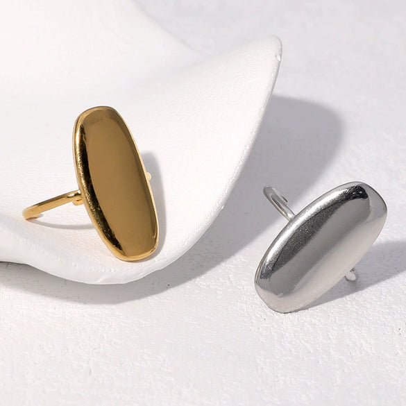 Wholesale Simple Geometric Electroplated Stainless Steel Open Ring For Women