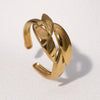 Wholesale Simple Geometric Electroplated Stainless Steel Open Rings For Women