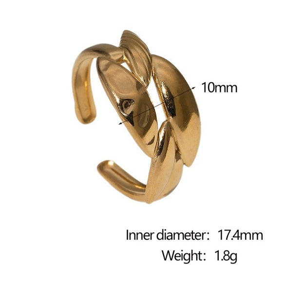 Wholesale Simple Geometric Electroplated Stainless Steel Open Rings For Women