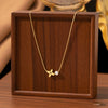 Wholesale Simple Geometric Fourleaf Clover 18K Gold Plated Titanium Steel Necklace For Women