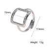 Wholesale Simple Geometric Gold Electroplated Stainless Steel Ring Hand Jewelry For Women