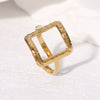 Wholesale Simple Geometric Gold Electroplated Stainless Steel Ring Hand Jewelry For Women