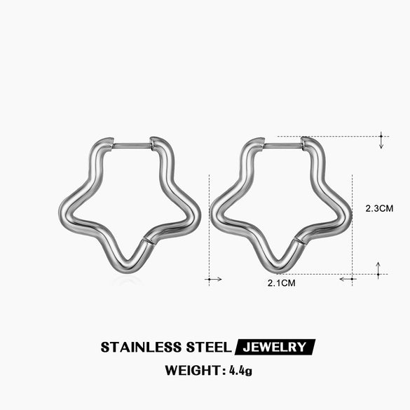 Wholesale Simple Geometric Gold Plated Stainless Steel Earrings For Ladies