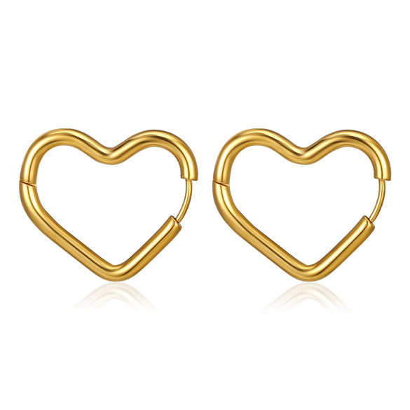 Wholesale Simple Geometric Gold Plated Stainless Steel Earrings For Ladies