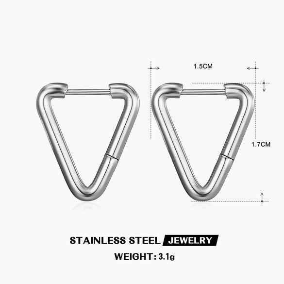 Wholesale Simple Geometric Gold Plated Stainless Steel Earrings For Ladies