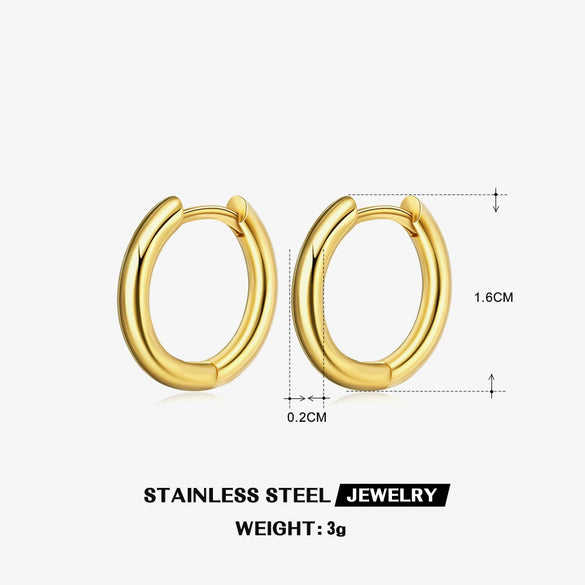 Wholesale Simple Geometric Gold Plated Stainless Steel Earrings For Ladies