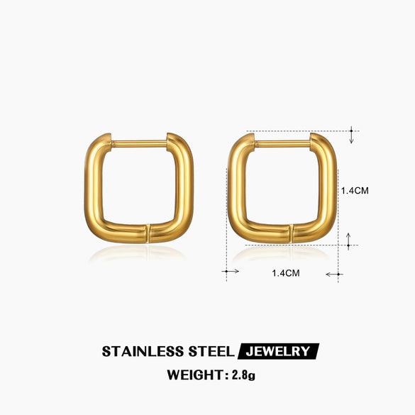 Wholesale Simple Geometric Gold Plated Stainless Steel Earrings For Ladies