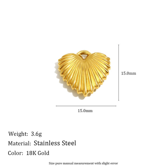 Wholesale Simple Geometric Heart Shape Stainless Steel Vacuum Plated Star And Moon Tulip Pendant Jewelry Accessories