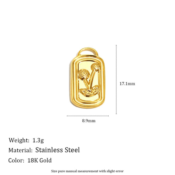 Wholesale Simple Geometric Heart Shape Stainless Steel Vacuum Plated Star And Moon Tulip Pendant Jewelry Accessories