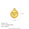 Wholesale Simple Geometric Heart Shape Stainless Steel Vacuum Plated Star And Moon Tulip Pendant Jewelry Accessories
