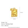 Wholesale Simple Geometric Heart Shape Stainless Steel Vacuum Plated Star And Moon Tulip Pendant Jewelry Accessories