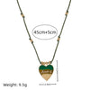 Wholesale Simple Geometric Heart Shaped Copper Goldplated Tarot Card Pendant Necklace For Unisex
