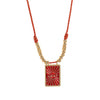 Wholesale Simple Geometric Heart Shaped Copper Goldplated Tarot Card Pendant Necklace For Unisex