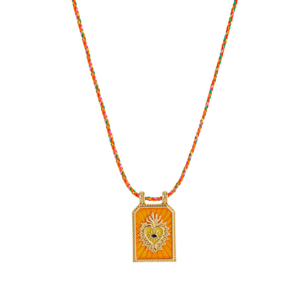 Wholesale Simple Geometric Heart Shaped Copper Goldplated Tarot Card Pendant Necklace For Unisex