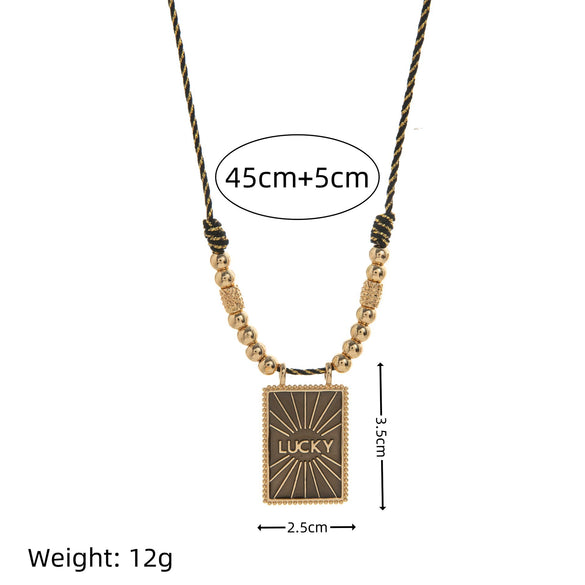 Wholesale Simple Geometric Heart Shaped Copper Goldplated Tarot Card Pendant Necklace For Unisex