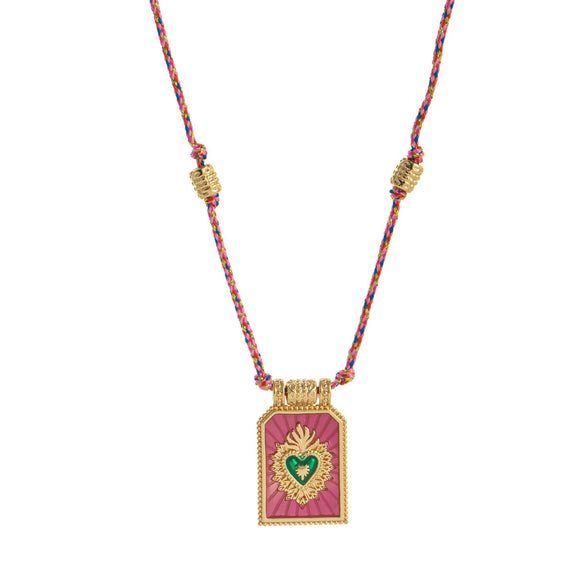 Wholesale Simple Geometric Heart Shaped Copper Goldplated Tarot Card Pendant Necklace For Unisex