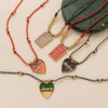Wholesale Simple Geometric Heart Shaped Copper Goldplated Tarot Card Pendant Necklace For Unisex