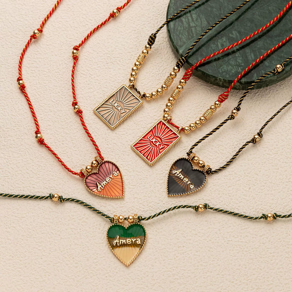 Wholesale Simple Geometric Heart Shaped Copper Goldplated Tarot Card Pendant Necklace For Unisex