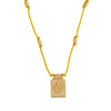Wholesale Simple Geometric Heart Shaped Copper Goldplated Tarot Card Pendant Necklace For Unisex