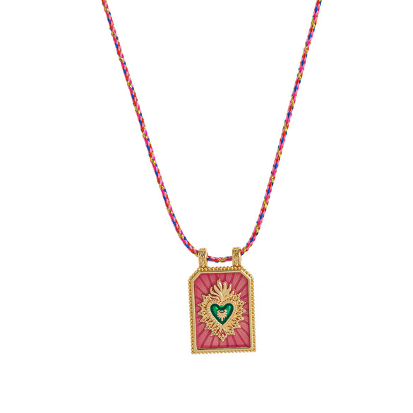 Wholesale Simple Geometric Heart Shaped Copper Goldplated Tarot Card Pendant Necklace For Unisex