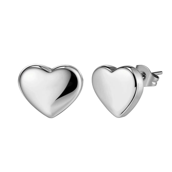Wholesale Simple Geometric Heartshaped Triangle Electroplated Stainless Steel Earrings For Women