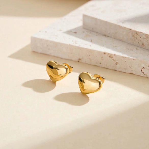 Wholesale Simple Geometric Heartshaped Triangle Electroplated Stainless Steel Earrings For Women