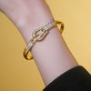 Wholesale Simple Geometric Horseshoe Buckle Copper Bracelet With 18K Gold Electroplating