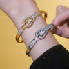 Wholesale Simple Geometric Horseshoe Buckle Copper Bracelet With 18K Gold Electroplating