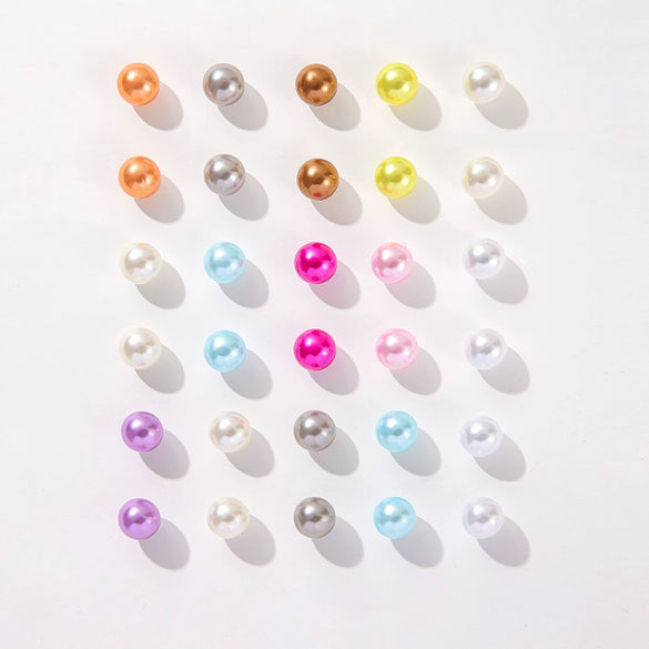 Wholesale Simple Geometric Imitation Pearl Earrings For Women With Electroplating Design