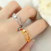 Wholesale Simple Geometric Imitation Pearl Ring 316L Stainless Steel Gold Plated For Women