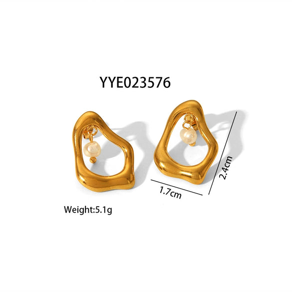 Wholesale Simple Geometric Irregular Triangle Stud Earrings For Women Stainless Steel With Electroplating Process
