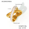 Wholesale Simple Geometric Irregular Xshaped Titanium Steel Electroplated 18K Gold Diamond Ring For Women
