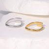 Wholesale Simple Geometric 18K Gold Plated Stainless Steel Adjustable Irregular Rings For Women