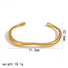 Wholesale Simple Geometric 18K Goldplated Stainless Steel Adjustable Opening Waveshaped Bracelet Accessories