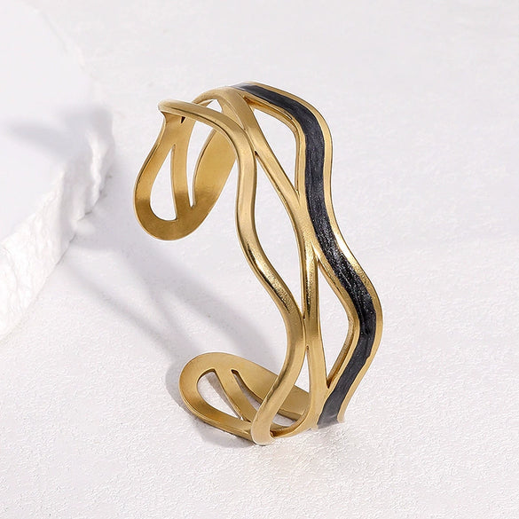 Wholesale Simple Geometric 18K Goldplated Stainless Steel Bracelet Highend Accessible Luxury Style