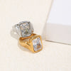 Wholesale Simple Geometric Lines Stainless Steel Electroplated Women's Diamond Ring Jewelry