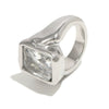 Wholesale Simple Geometric Lines Stainless Steel Electroplated Women's Diamond Ring Jewelry