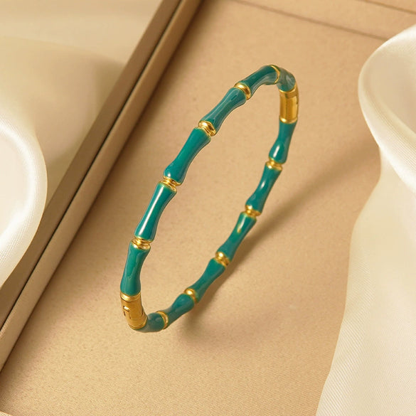 Wholesale Simple Geometric Oil Dripping Stainless Steel And Titanium Steel Bracelets