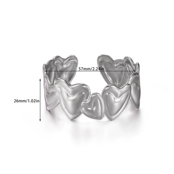 Wholesale Simple Geometric Open Circle Electroplated Stainless Steel Titanium Steel Metal Silver Bracelet