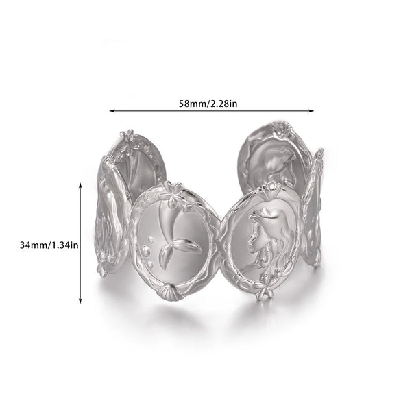 Wholesale Simple Geometric Open Circle Electroplated Stainless Steel Titanium Steel Metal Silver Bracelet