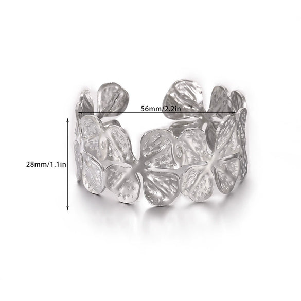 Wholesale Simple Geometric Open Circle Electroplated Stainless Steel Titanium Steel Metal Silver Bracelet
