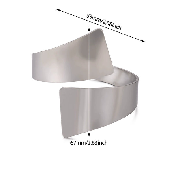 Wholesale Simple Geometric Open Circle Electroplated Stainless Steel Titanium Steel Metal Silver Bracelet