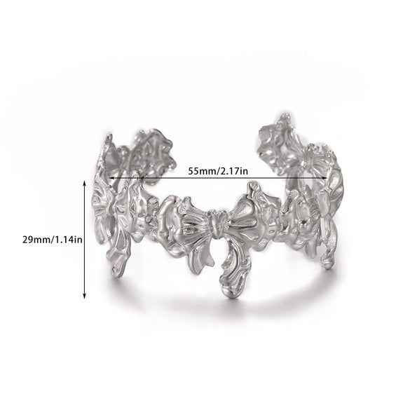 Wholesale Simple Geometric Open Circle Electroplated Stainless Steel Titanium Steel Metal Silver Bracelet