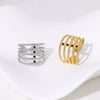Wholesale Simple Geometric Open 18K Goldplated Stainless Steel Ring For Women