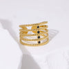 Wholesale Simple Geometric Open 18K Goldplated Stainless Steel Ring For Women