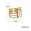 Wholesale Simple Geometric Open 18K Goldplated Stainless Steel Ring For Women