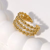 Wholesale Simple Geometric Open Ring In Stainless Steel With Electroplating Treatment