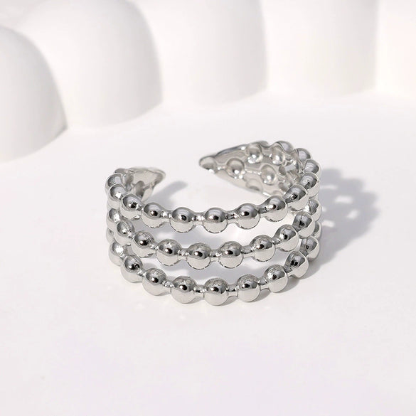 Wholesale Simple Geometric Open Ring In Stainless Steel With Electroplating Treatment